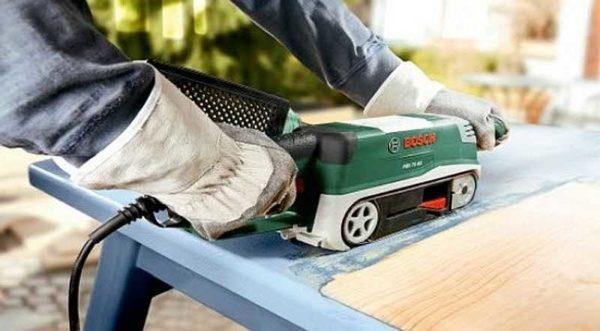 A belt sander is good if you need to remove old coatings such as paint and varnish