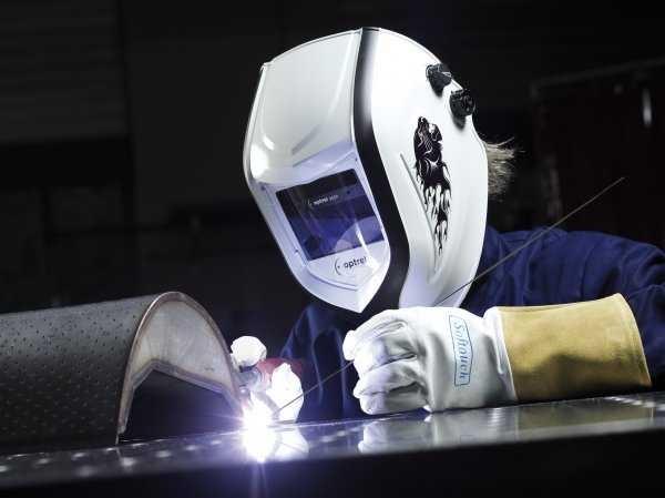 A welding mask is required when working with a welding machine