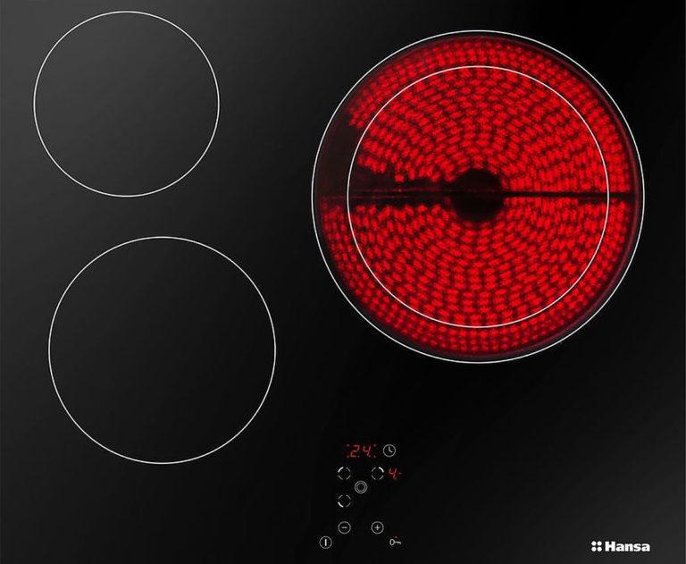 Different cooking zone burner diameters