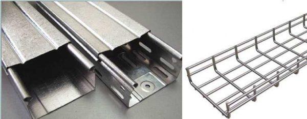 Examples of metal trays: solid, perforated, wire trays