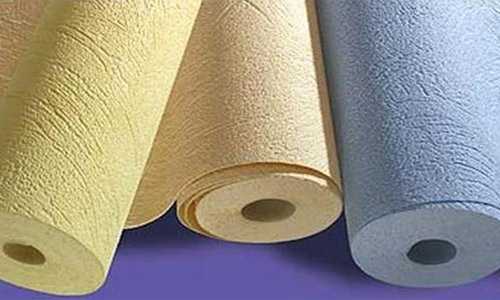 Acrylic wallpaper is a paper backing (usually colored) to which acrylic is dot-applied