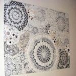 Crocheted napkins can be used to make a marvelous panel of beauty