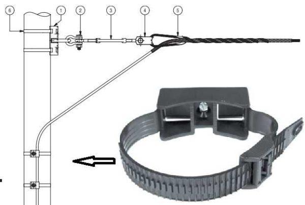 One way to lower a cable along a reinforced concrete pole