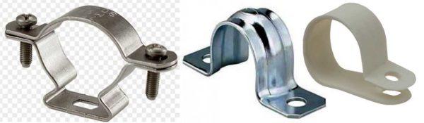 Metal clips for cable fastening