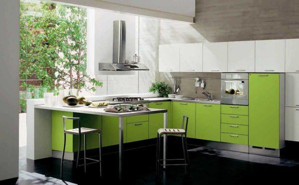 Kitchen in green colors: not everything has to be in this range