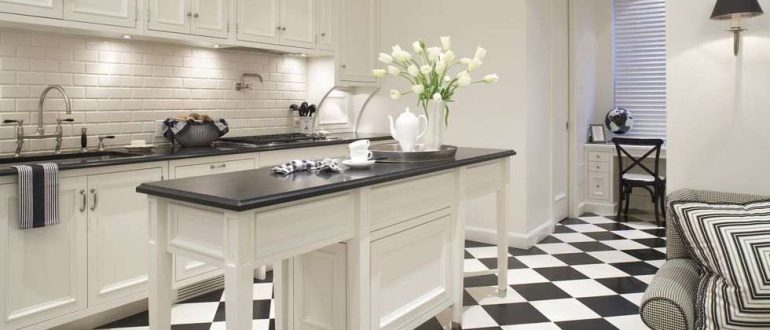 Kitchen interior in black and white colors: secrets, techniques, features