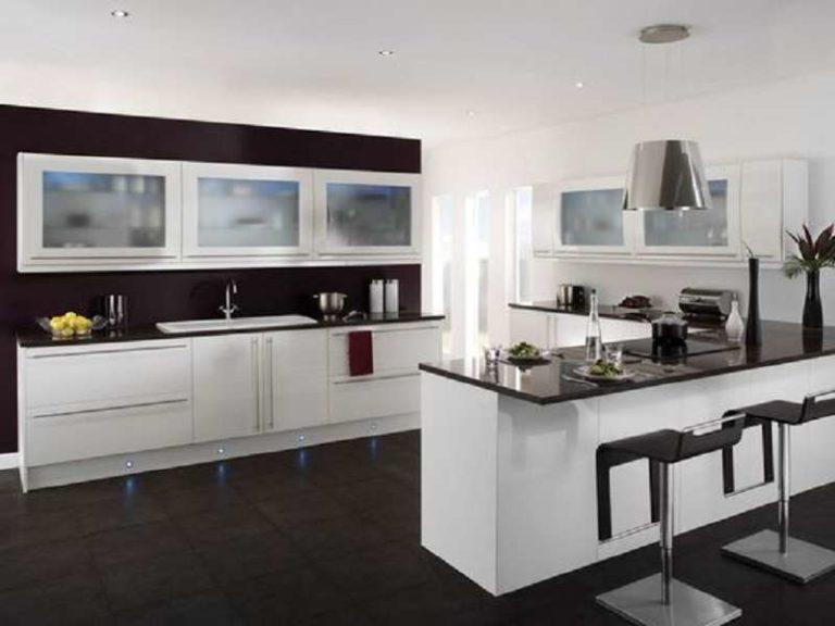 How to create a modern kitchen design with black and white colors