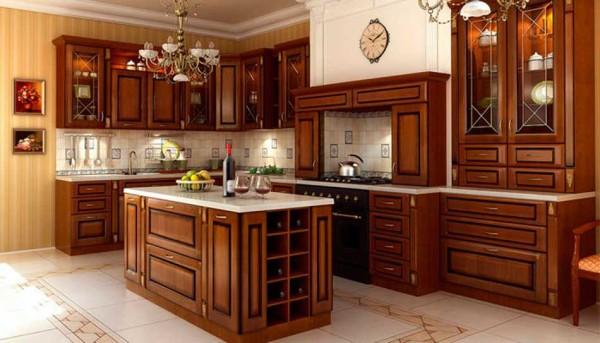 Solid wood island kitchen unit