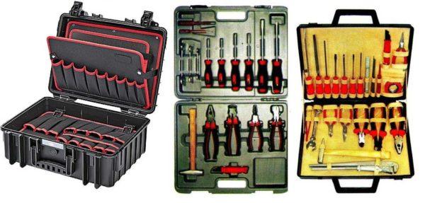 A few examples of how an electrician's tools can be stored