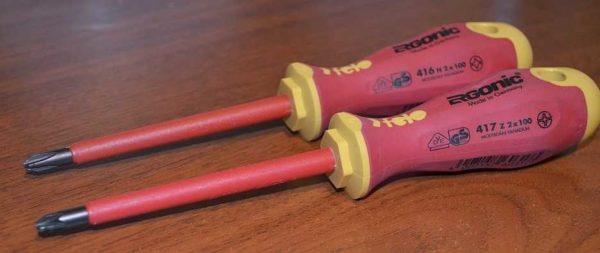 Screwdrivers for electrical work