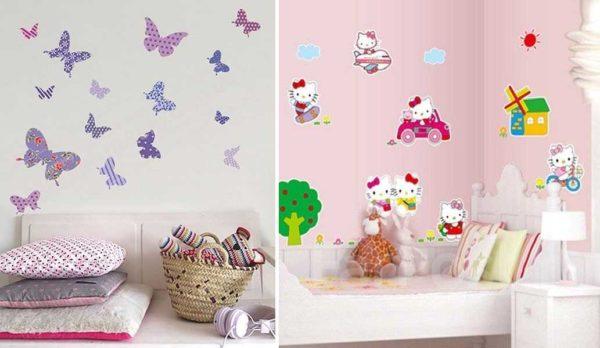 Smaller pieces are easier to glue: popular butterflies and cartoon characters (Kitty) 