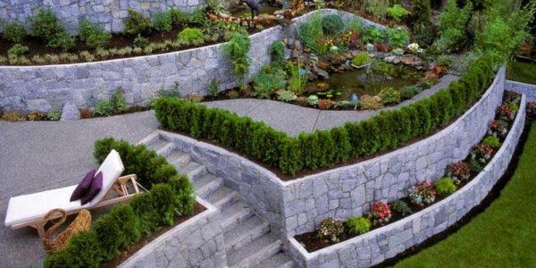 Retaining walls - complicated and expensive, but unusual and beautiful