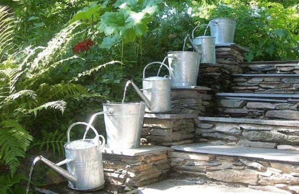 A waterfall on the steps, only in an unfamiliar design