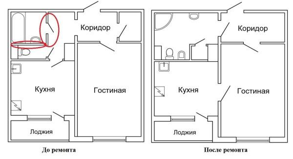 Removing the partitions between the bathroom and toilet is one renovation option