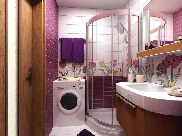 Sometimes it is possible to put a washing machine even in a small bathroom