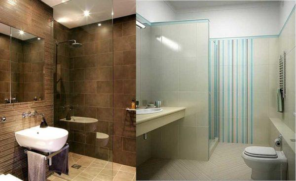 A glass partition is a way to highlight an area without making a small bathroom even smaller