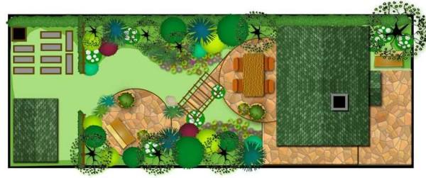 Rectangular plot : landscape design plan