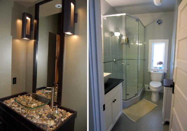 Glass partitions and sanitary ware