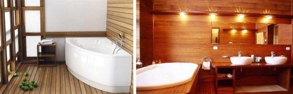 Wood in bathroom finishes 