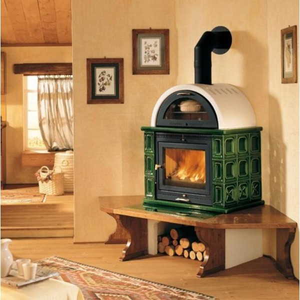 Long-burning fireplace stove for summer cottages and houses in ceramic cladding not only looks good, but also on it you can not burn yourself 