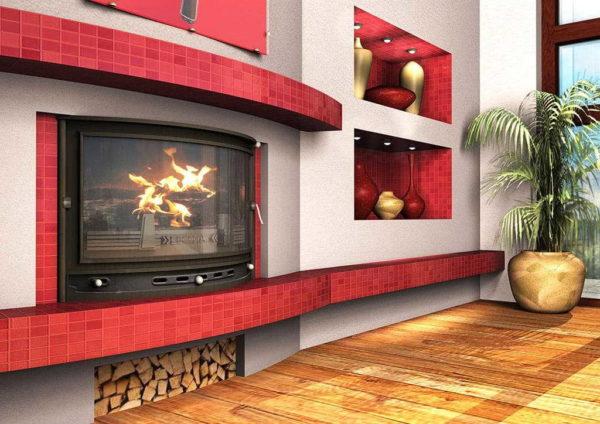 The power of the stove-fireplace is selected with a small reserve - for the coldest days 