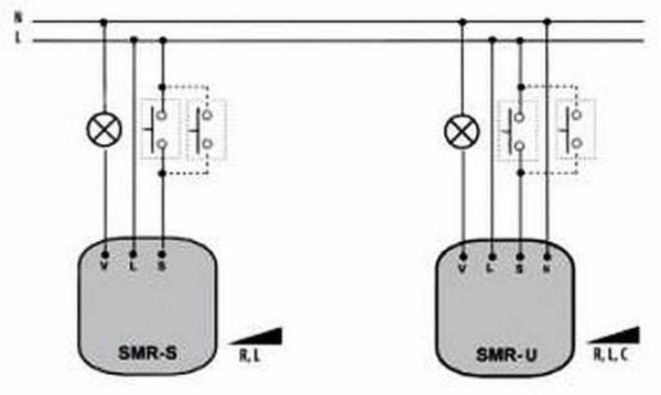 Wiring diagram for a dimmer switch