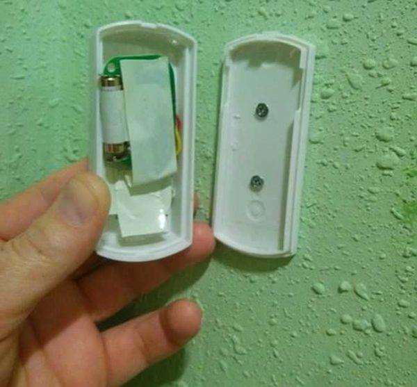 This is roughly what the wireless call button will look like when disassembled