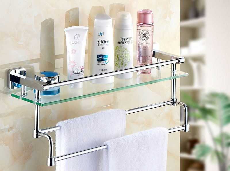 Shelf in the bathroom: types, materials, choice