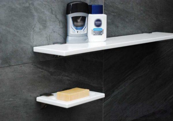 Bathroom shelves made of artificial stone. The color can be selected as desired, as well as size and shape