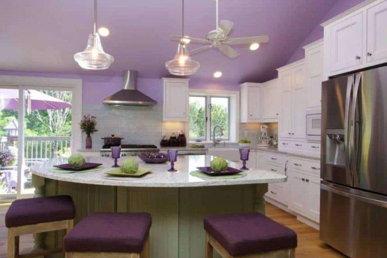 Combining lilac and purple shades in the kitchen