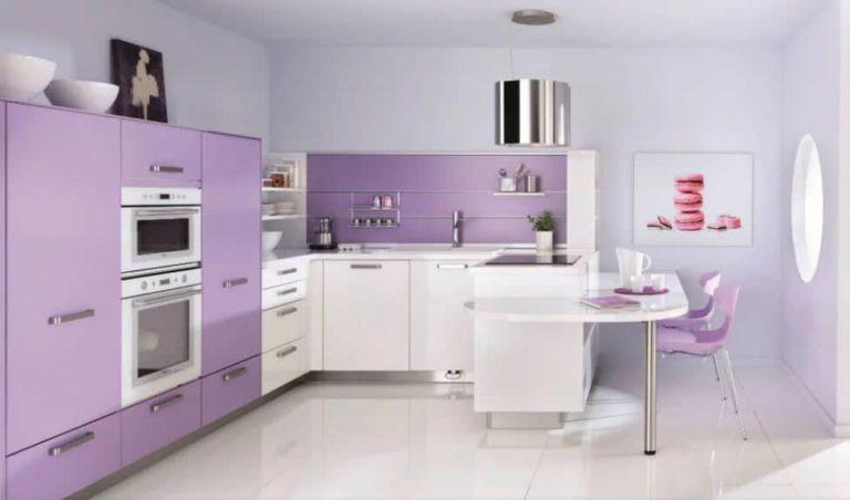 Purple kitchen in a small space