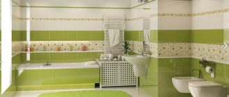 Tile layout in the bathroom: methods and options