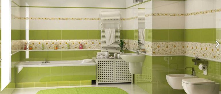 Tile layout in the bathroom: methods and options