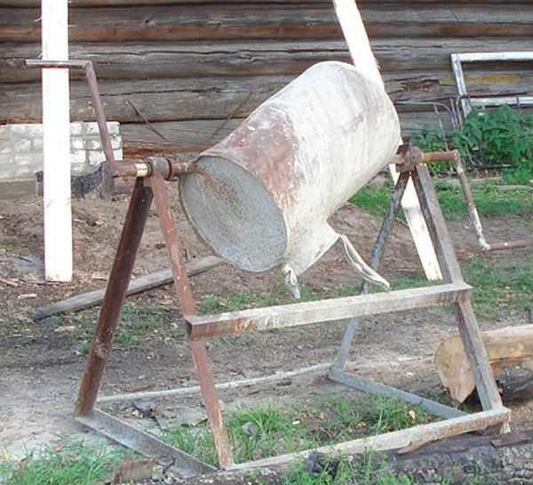 Improved homemade concrete mixer from a barrel