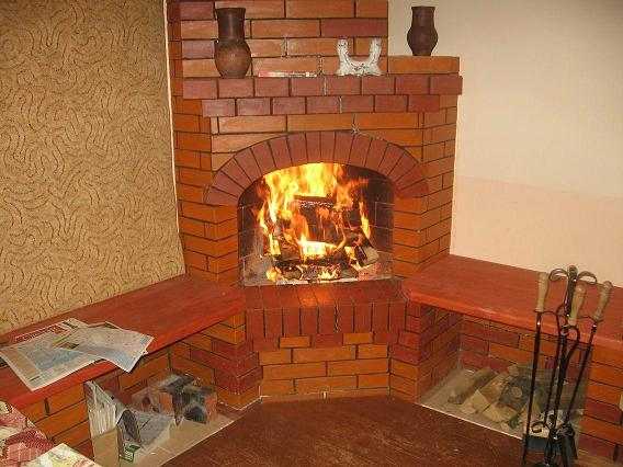 Option of a brick fireplace in the corner