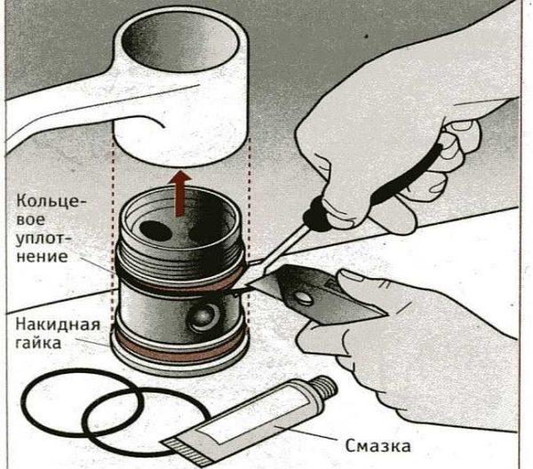 Repair of single-lever mixer with movable spout