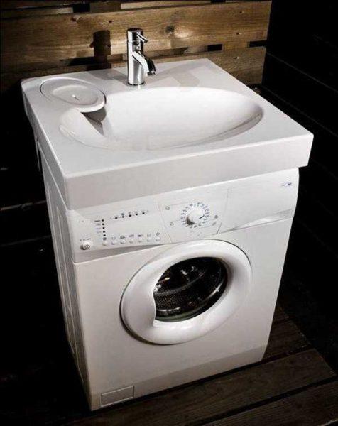 To put the washing machine under the sink you need a special sink