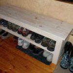 Homemade wooden shoe shelf