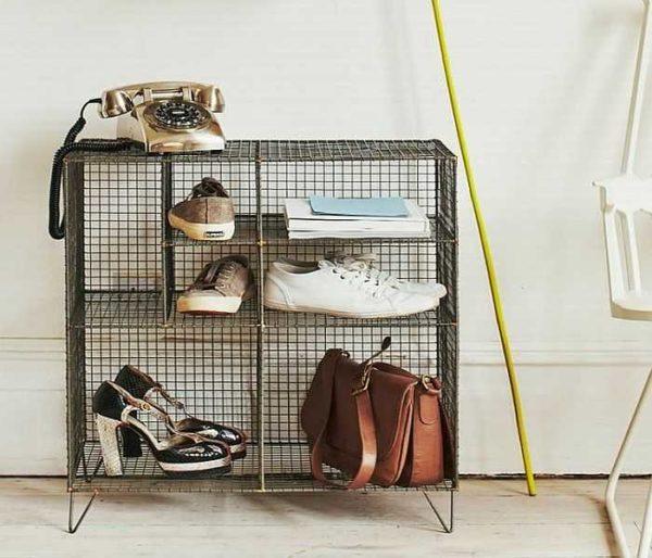 Loft style shoe cabinet in the hallway