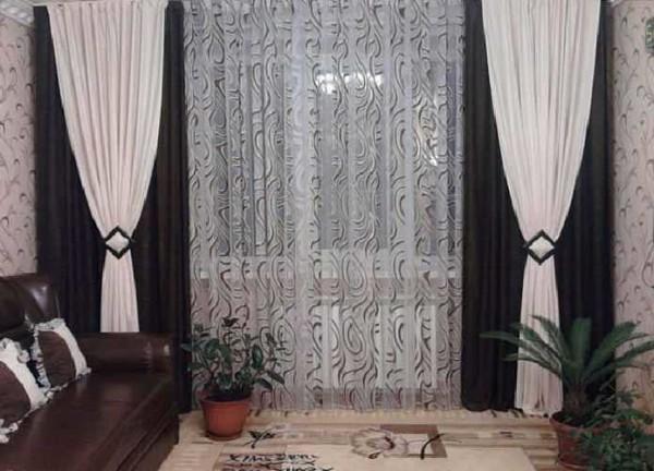 modern living room curtains photo without lambrequin