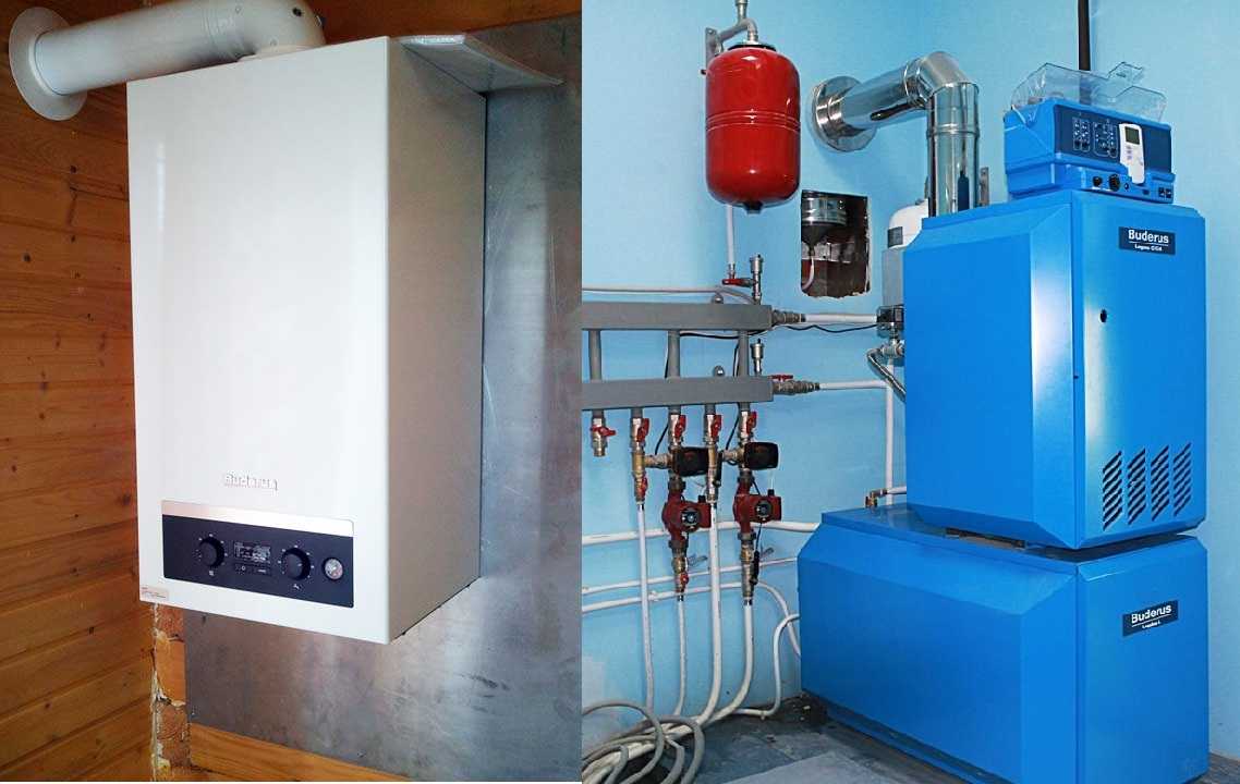 Gas heating systems for private houses