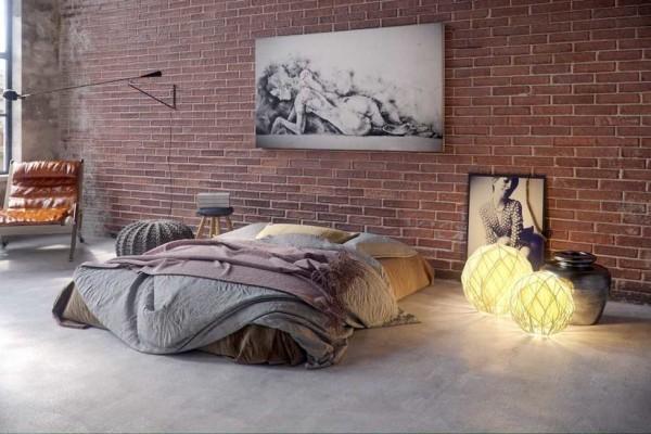 A loft-style bedroom