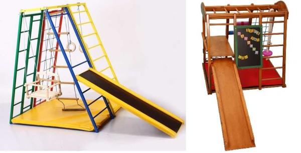 Sports corner for small children with removable slide