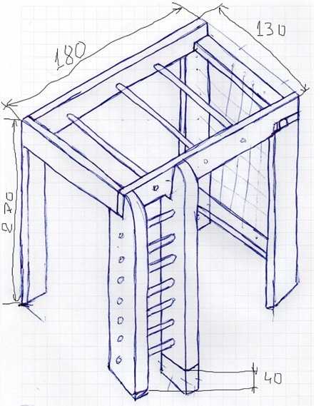 Drawing of a sports corner for children 