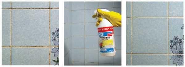 Ready-made anti-mold remedy is a quick way to clean bathroom tiles from fungus 