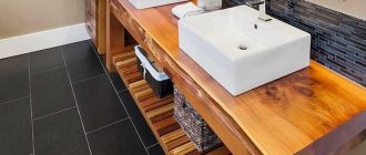 Bathroom countertop under the sink: choice and self-manufacturing