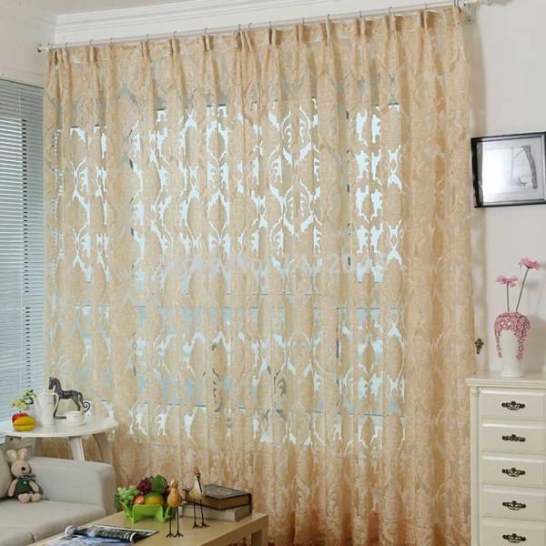 One of the latest trends in window decorating is the colorful lace curtain