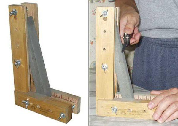 Knife sharpening device - abrasive holder