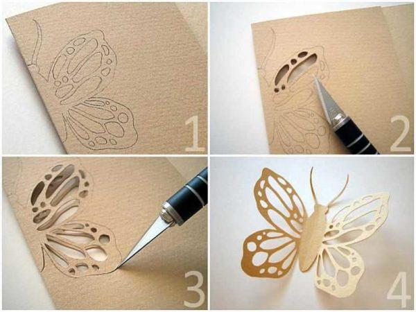 How to make an openwork butterfly from paper - process in pictures