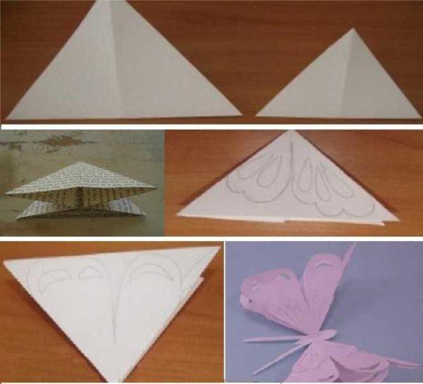 Dimensional paper butterflies for decoration